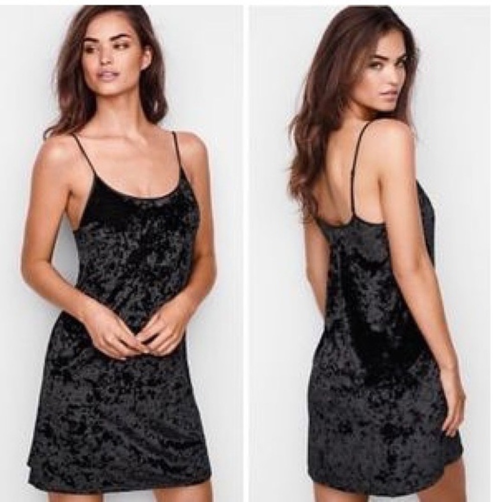 Crushed velvet slip dress